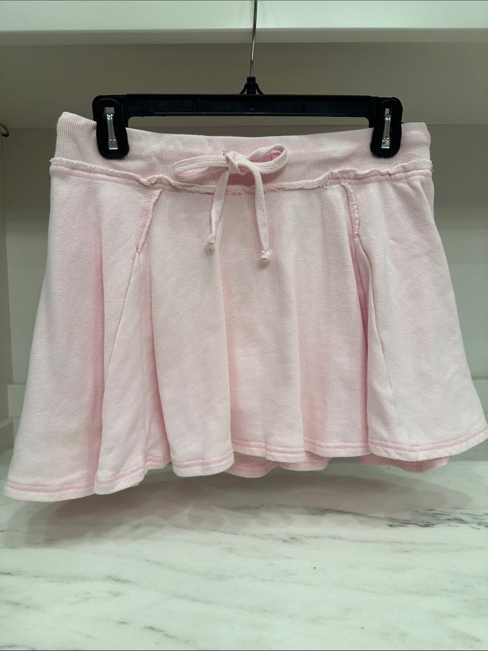 Pink Lily small Soft Pink Drawstring Flared Skort. Like new